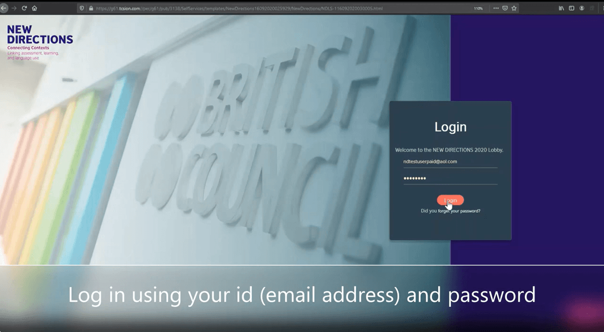 Screenshot of the project: New Directions online conference